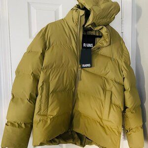 RAINS Alta Puffer Jacket - Olive, L (NWT)